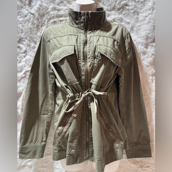 JCrew Boyfriend Utility Cargo Jacket Olive Green medium 100%cotton.Megan Markel - Picture 1 of 16